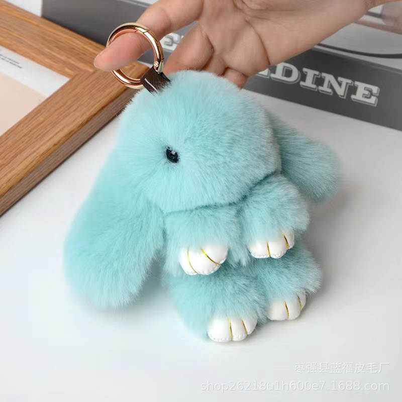 Mini doll, lop ear rabbit doll, mobile phone keychain, plush bunny pendant, cute dead rabbit bag ornament