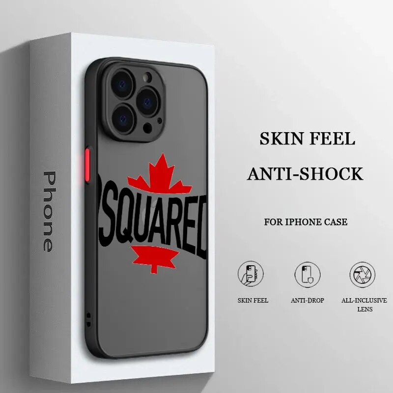 Trend DSQUARED2 For iPhone 15 14 13 12 11 Pro Max XS Max X XR 7 8 Plus 6S 5S Frosted Translucent Funda Phone Case. 