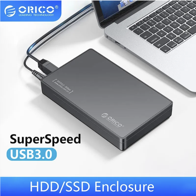 ORICO 3588US3-V1 3.5 Inch HDD Case External Hard Drive Enclosure SATA to USB 3.0 5Gbps HDD Box for 2.5 3.5 SSD Black Disk Case Tool-free