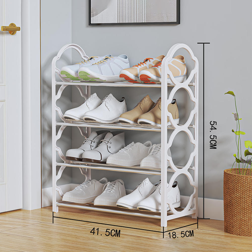 Lace Shoe Rack Four-layer Shoe Shelf Multi-layer Shoe Cabinet Dustproof Shoe Hanger Space-saving Shoe Rack
