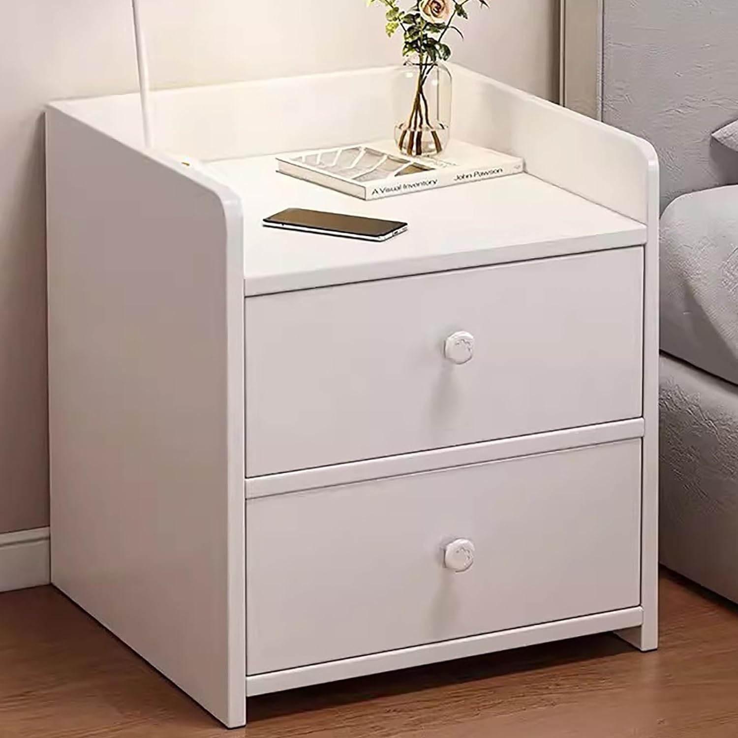 Side Tables Living Room Bed side Furniture with 1 Pumping Locker Drawer Side Table for Bedroom, Living Room Storage Side Table Design by Nahid Furniture 18x16x12". 