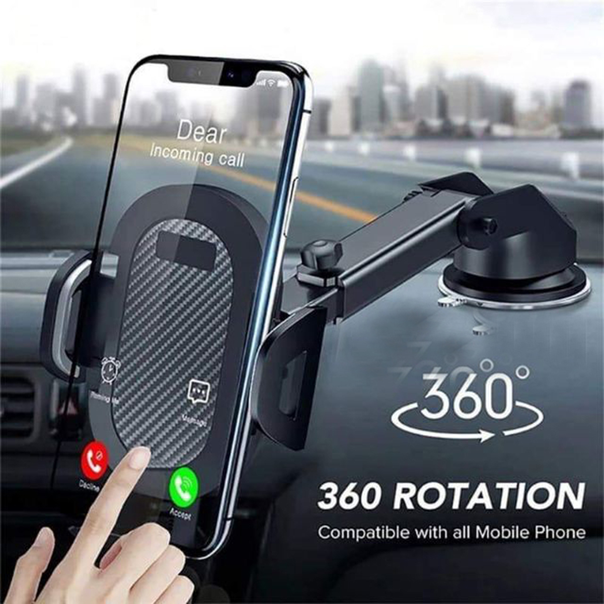 360° Rotating In Car Suction Mobile Phone Holder Stand Windscreen Universal Super Strong Car Mount. 