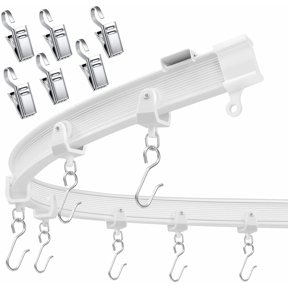 Flexible Bendable Ceiling Curtain Track, Ceiling Mount for Curtain Rail, Room Divider Ceiling Track for Curtains 16.4FT
