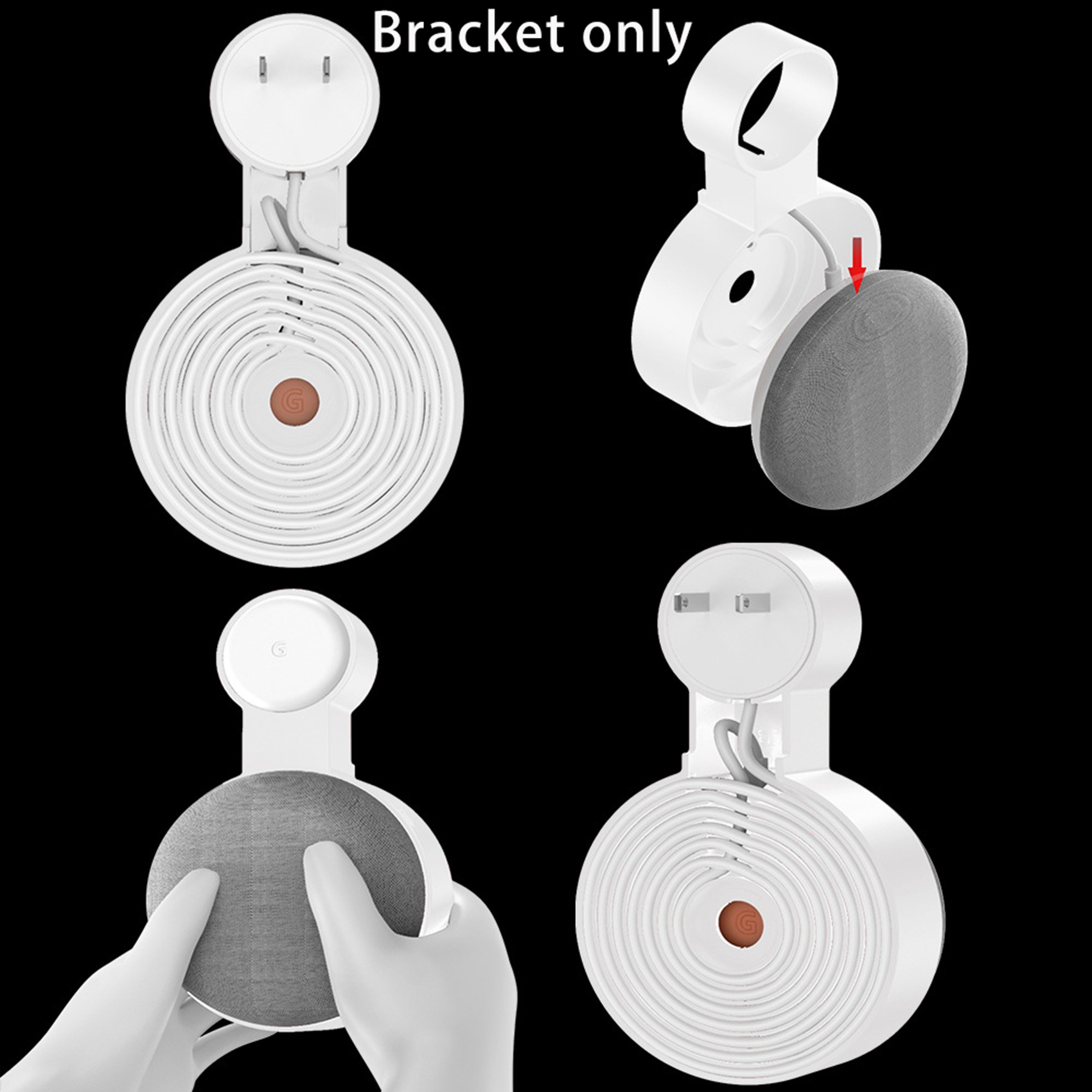 for Google nest mini holder-4 x Holder for Google Nest Mini-Black & White. 