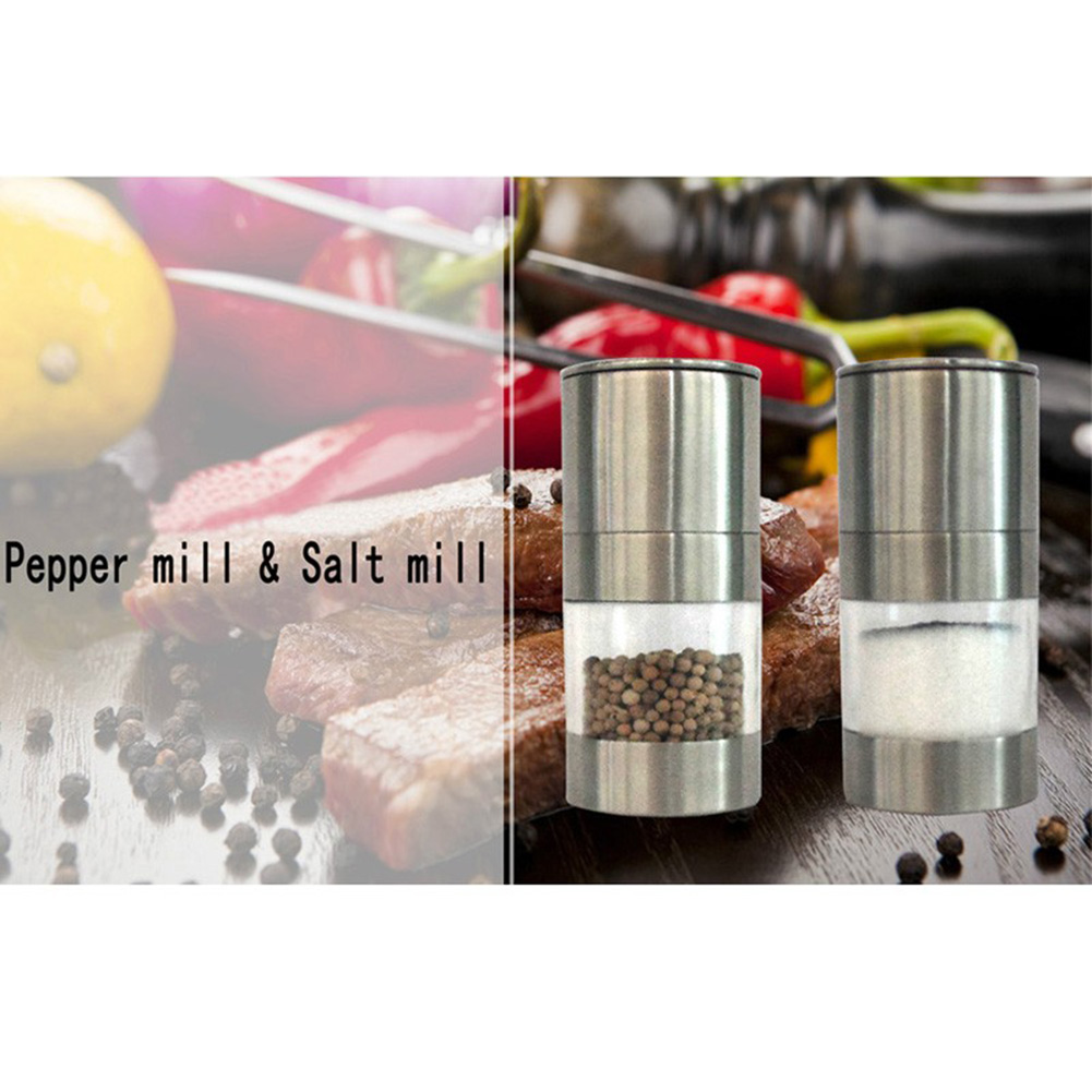 Stainless Steel Manual Rotation Salt Spice Pepper Mill Grinder Home Kitchen Tool