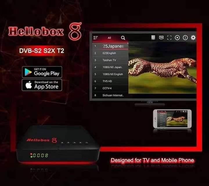 TE Signal Receiver of TV for DVB-T Digital Hellobox 8 H265 hevc. 