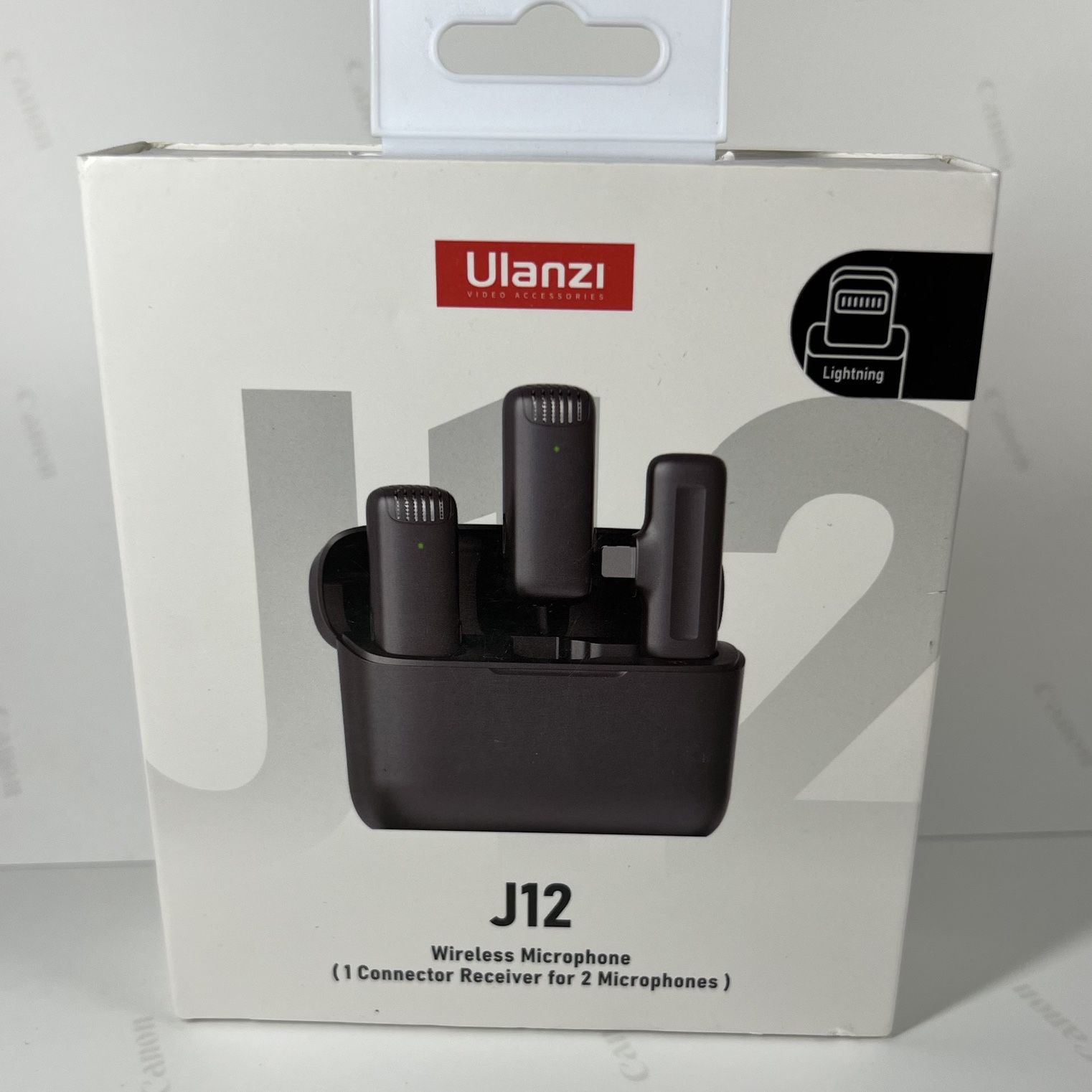 ULANZI J12 Lightning Jack Wireless Lavalier Microphone for iPhone, 2-in-1 Plug N Play Mic with Charging Case for Phone Video Recording Interview Youtubers Vloggers, 65ft Transmission Range. 
