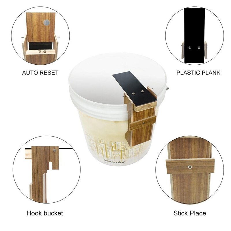 2 Pack Walk The Plank Mouse Trap, Auto Reset Live Catch Rat Trap（Black Wood）. 