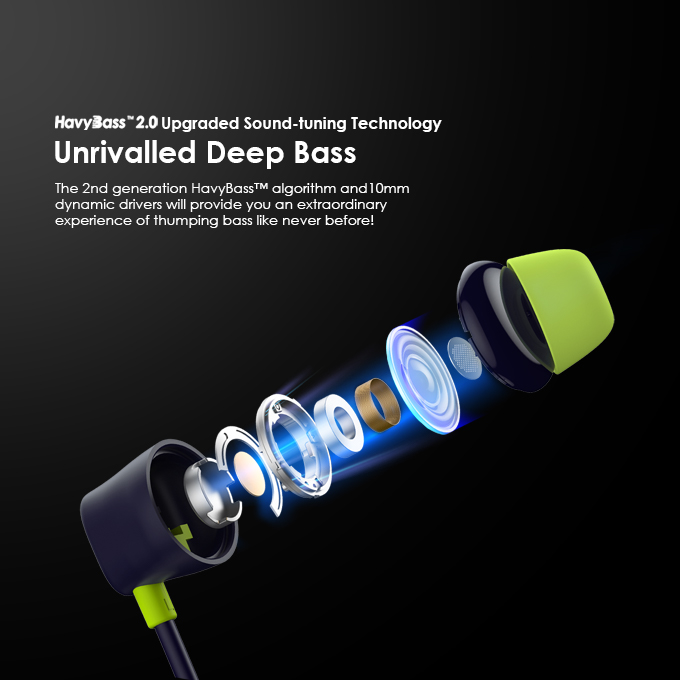 Oraimo OEB-E30D Shark 4 - ডুয়াল  EQ - ২০ ঘণ্টা প্লেটাইম -  IPX5 ওয়াটারপ্রুফ - নেকব্যান্ড ওয়্যারলেস ইয়ারফোন ব্লুটুথ হেডসেট. 