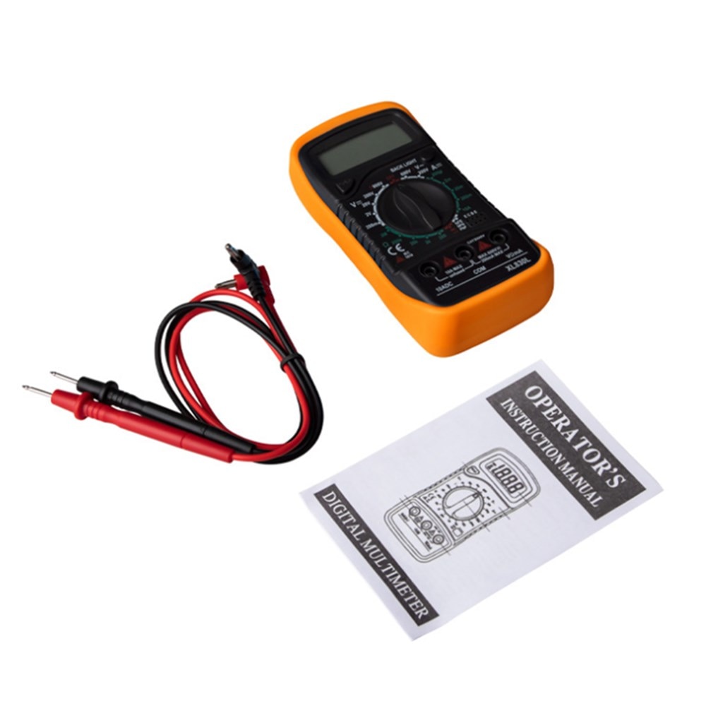 XL830L Handheld Digital Multimeter LCD Backlight Portable AC/DC Ammeter Voltmeter Ohm Voltage Tester Meter Multimetro. 
