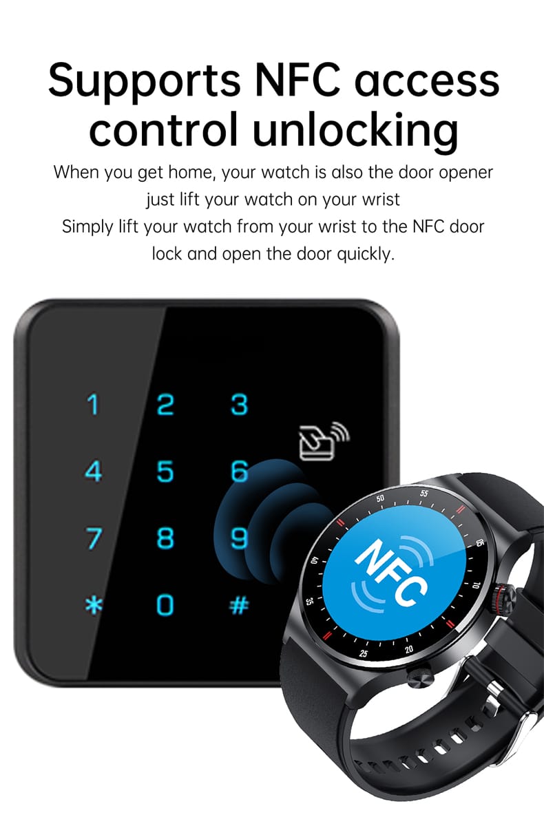 LIGE BW0382 ECG+BP+NFC MADE IN JAPAN Bluetooth call  Smart watch Men Heart rate Blood pressure Full touch sports Fitness Watches Bluetooth Call for Android iOS smart watch with Steel and Silicon belt. 