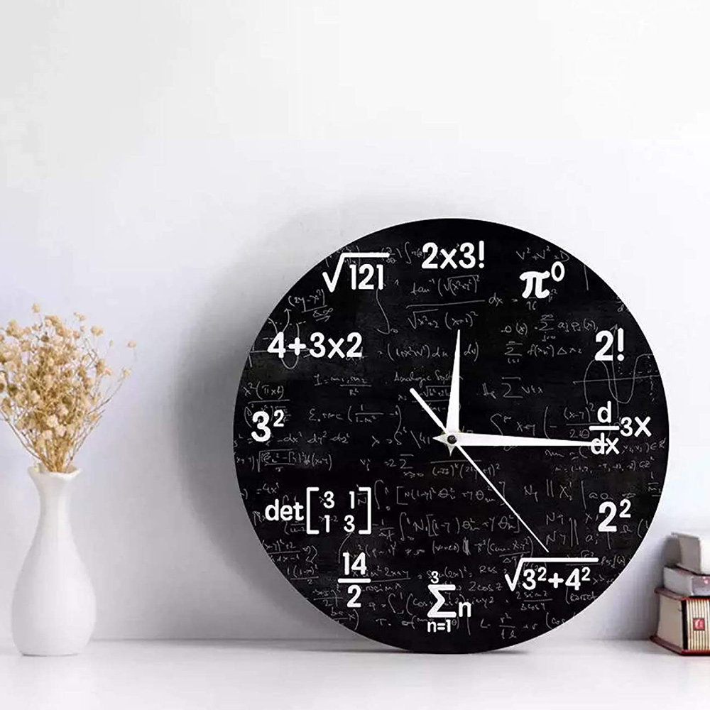 Math Wall Clock,Mathematics Clock,for Kids Math Formulas Icons Wall Clock Classroom Decor,Gift for Teacher. 