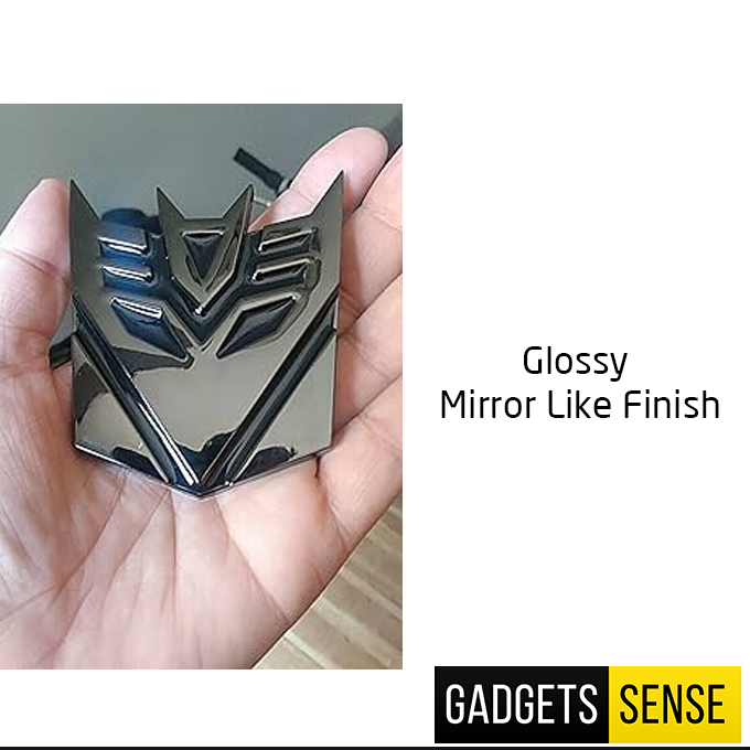 Car Sticker Transformer Decepticon Robot Sticker Glossy Vinyl 3D Decal Badge Chrome Logo TRD GT GTS Sticker Car Decoration Modification Sports Car. 