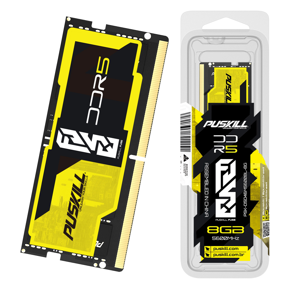PUSKILL FUSE Memoria Ram DDR5 Notebook 32GB 16GB 8GB 5600MHz 5200MHz 4800MHz 262-PIN 1.1V PC5 SODIMM Laptop Memory Memória. 