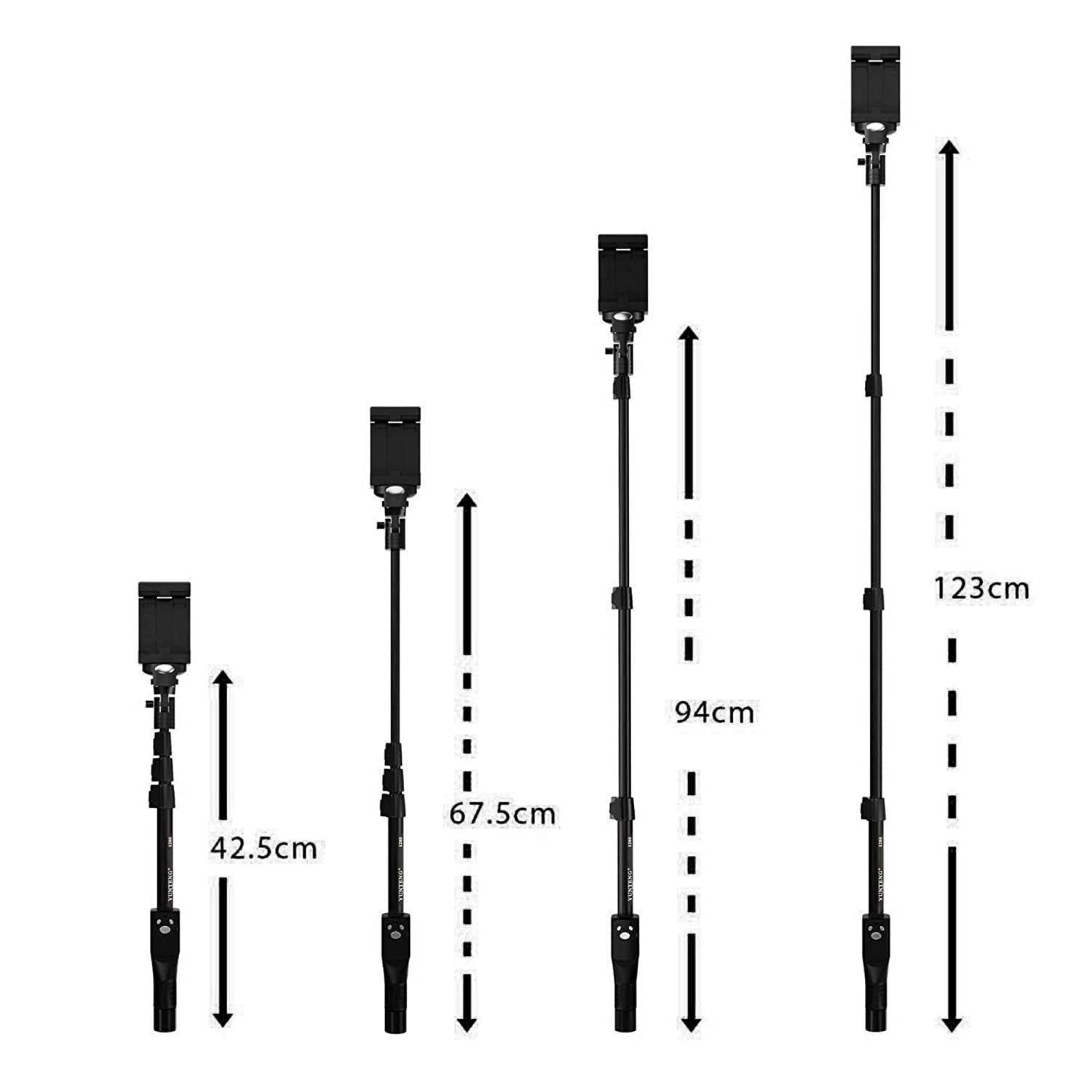 Yunteng YT-1288 Selfie Stick Monopod With Bluetooth Remote Control - Black. 