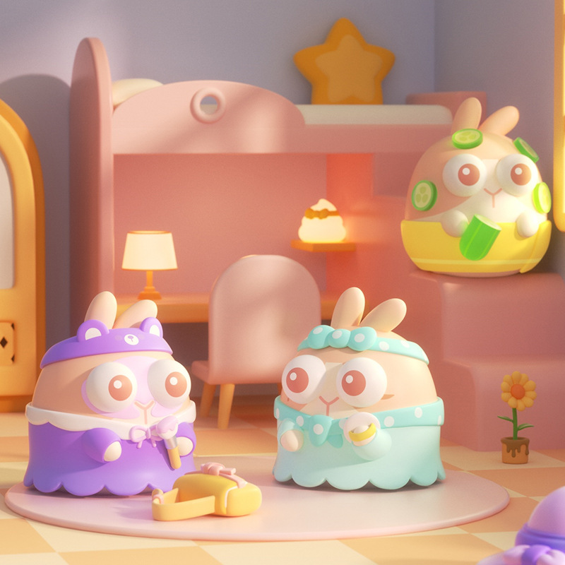 Defend Carrot 4 Slow Rabbit Home Series Blind Box Trendy Figure Toys Game Peripheral Desktop Decoration Gifts. 