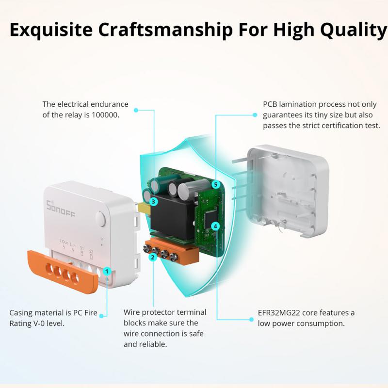 SONOFF ZBMINIL2 Smart Switch No Neutral Wire Required Smart Home 2 Way Wireless Control Work with eWeLink Alexa Google Home. 