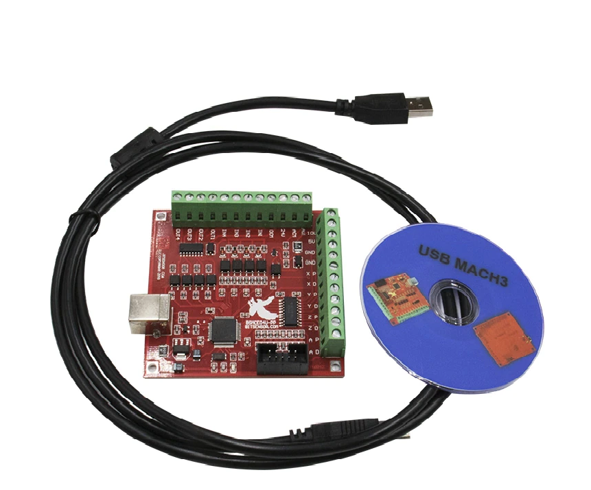 MACH3 4 Axis 100KHz USB CNC Wood Router Machine Smooth Stepper Motion Controller Card Breakout Board 12-24V