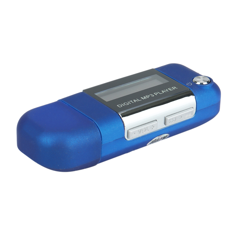 10X Mp3 Player 4GB U Disk Music Player Supports Replaceable AAA Battery, Recording (Blue). 