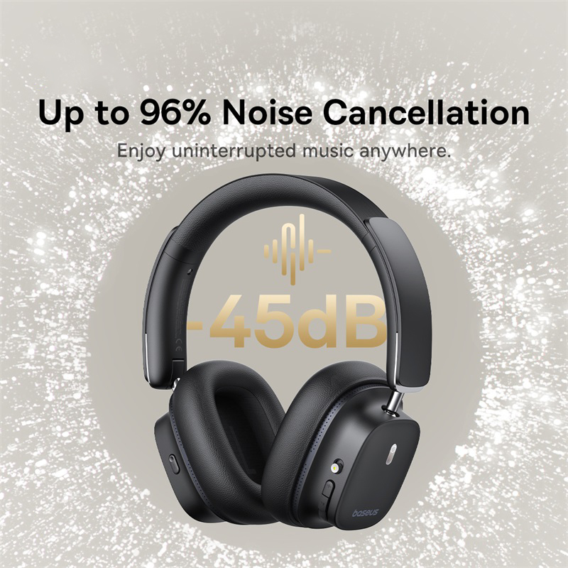 Baseus Bowie 30 Max Wireless Headphone BISA PRO Spatial Audio With Head Tracking V5.4 -45dB Noise Cancellation Over-Ear Headsets. 