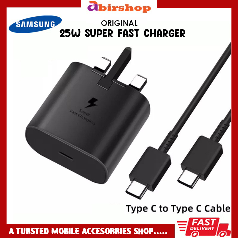 Samsung 25W Charger Super Fast Charging Supported With Type C Cable