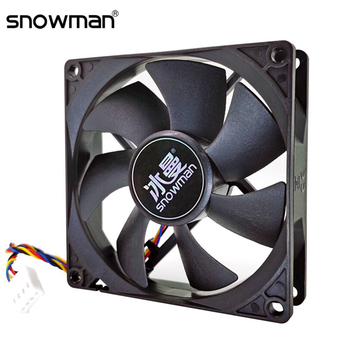 SNOWMAN 90mm 4 Pin PWM Fan 92mm Computer Case Fan Silent 9CM CPU Cooling Fan Quiet PC Cooler Fan Case Fan DC12V Adjust Fan Speed-2000RPM PWM 4 Pin-4 Fan