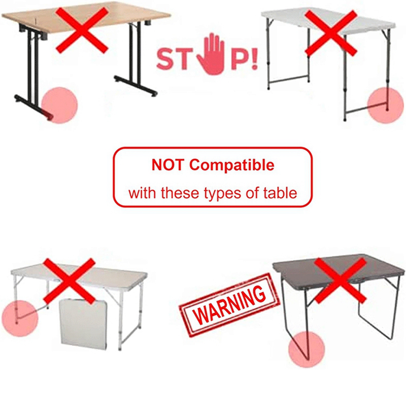 Table Leg Extension for Castors - Pack of 4 Risers with Wheels for Straight and Curved Legs Easy Install 51cm. 