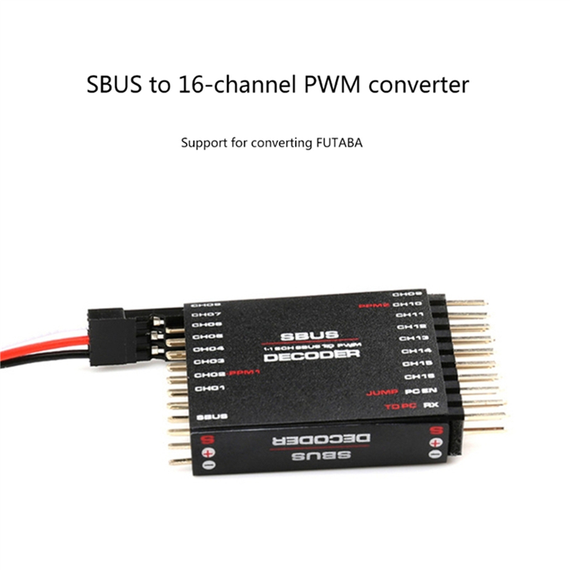 2X SBUS to 16CH PWM Converter SBUS to PWM/PPM Decoders Two Way PPM Support Conversion for Futaba Orange SBUS. 