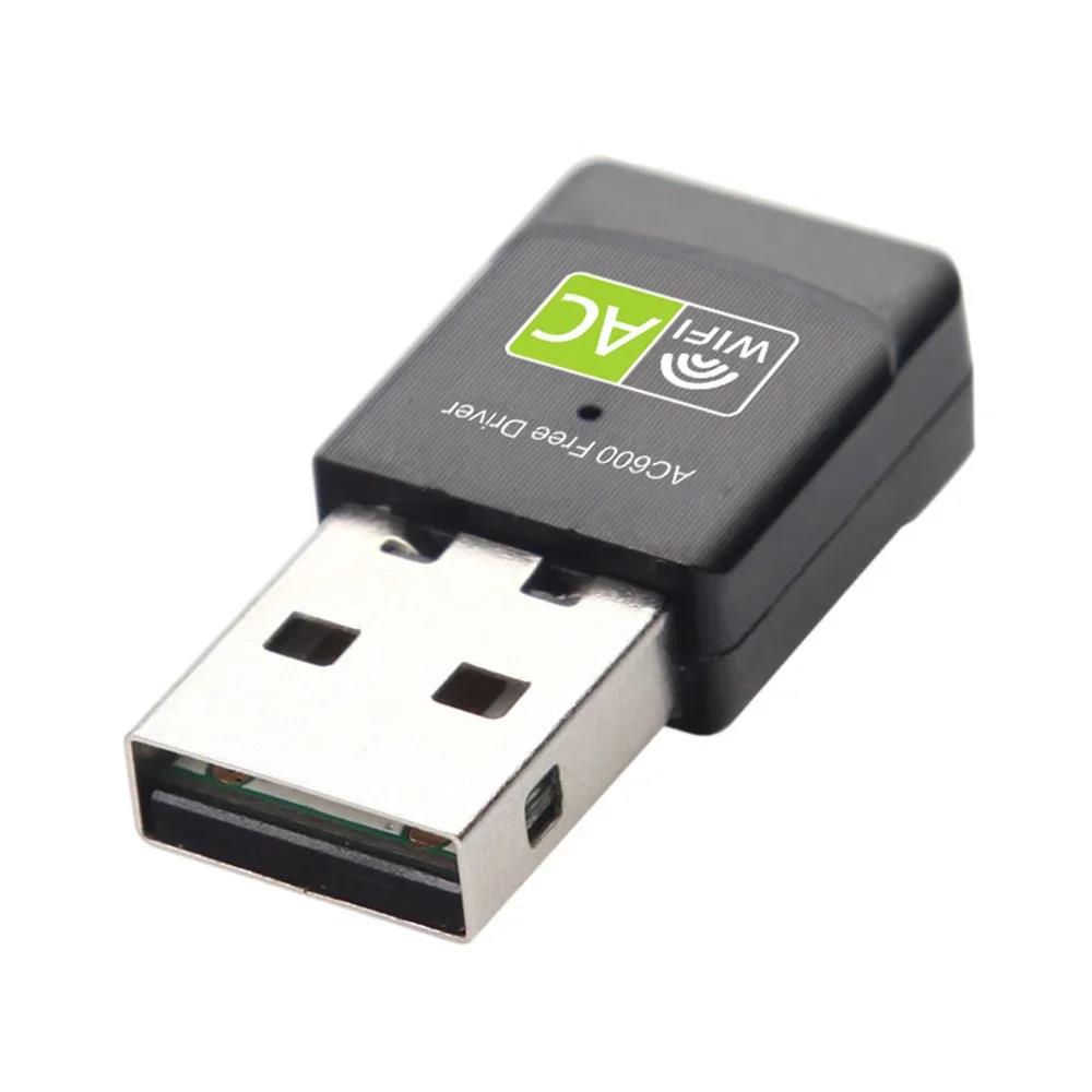 600Mbps USB Wifi Adapter Dual Band 2.4GHz+5Ghz Free Driver RTL8811 WiFi Network Card. 
