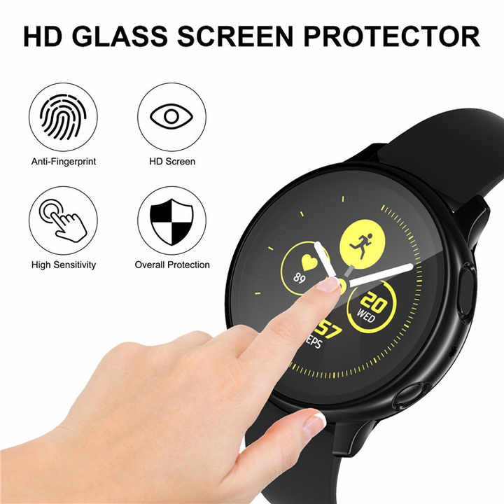 For Samsung Galaxy Watch Active 2 40mm/44mm Case With Screen Protector Samsung Galaxy Watch Active 2 Soft Case/Hard Case (option) For 40mm/44mm Protector Cover Coverage PC Glass Bumper Screen Protection. 