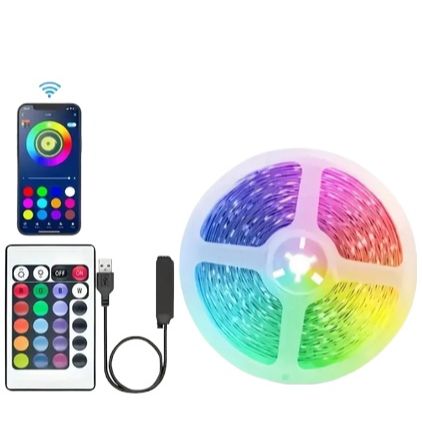 Best Quality 1-20Meter LED Light Strip TV LED Backlight USB RGB 2835 White Color Strip Light Music Synchronized Color Changing App Control Remote support 5Volt Halloween Decorative Night Light 3 color light. 