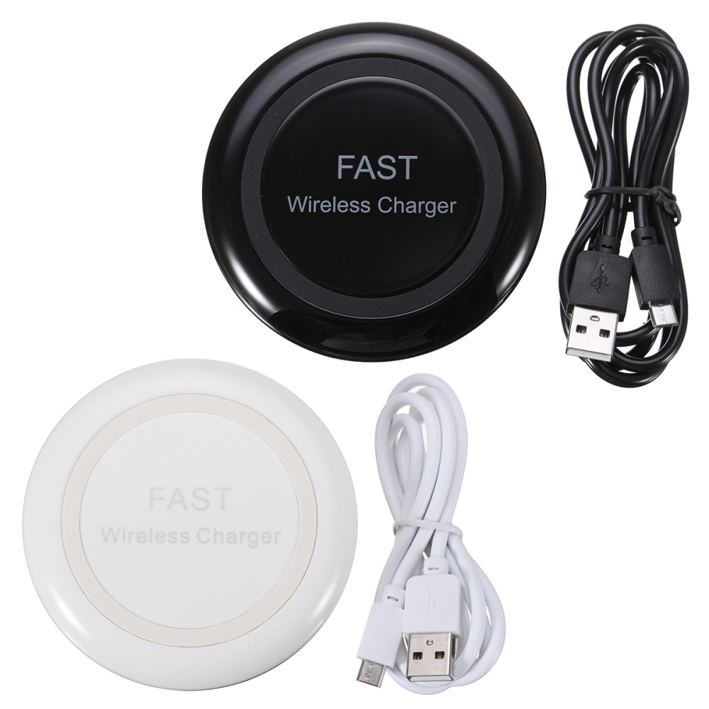 Universal ph one Fast Charger 12W Qi Wireless Charger Power Pad with 1M USB Cable for iPhone Samsung Android Black,White. 
