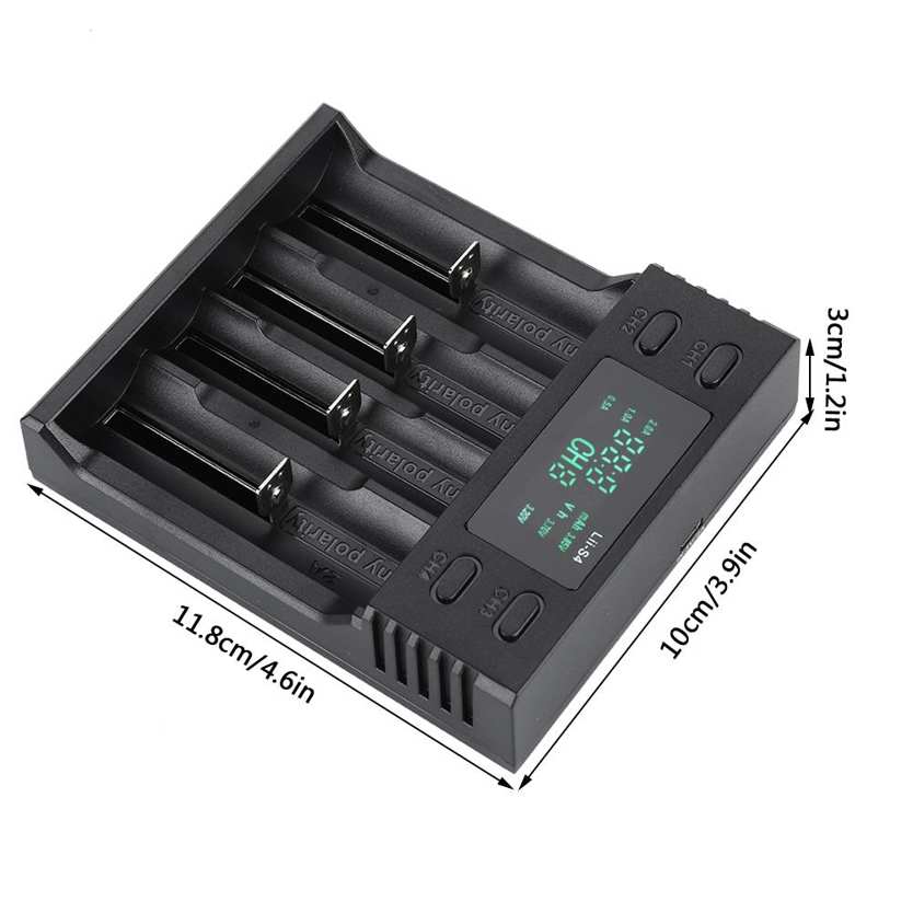 Charger Four Slot LiitoKala Lii-S4 DC 5V2A Smart with Power Display. 