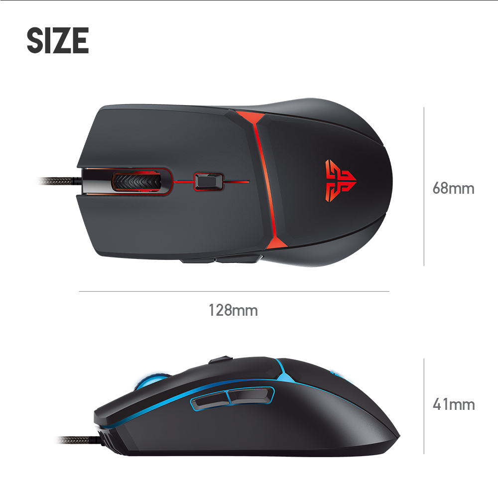 FANTECH CRYPTO VX7 Gaming Mouse 7000DPI and 6 Buttons Macro Huano 10M Switch Game RGB Wired Mouse For Laptop PC Gamer Mice. 
