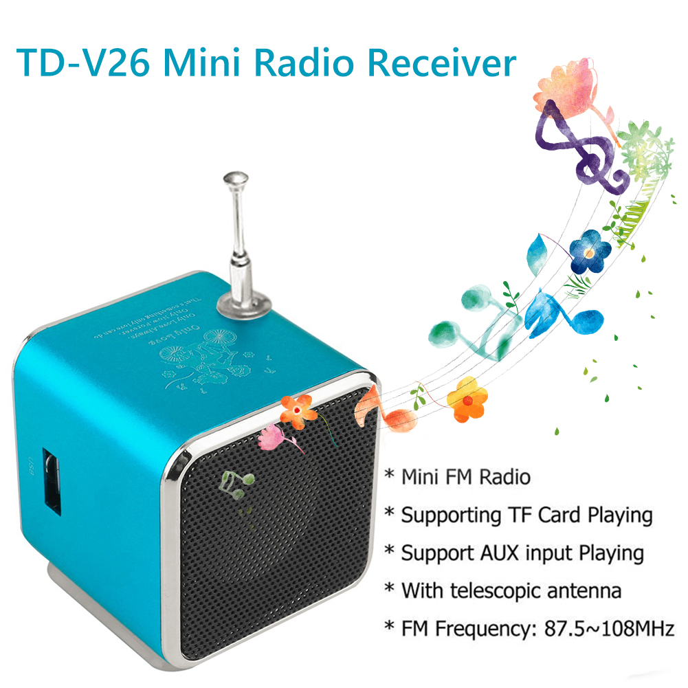 TD-V26 Portable Mini Speaker with LED Display Screen Bluetooth 5.0 FM Radio Receiver Function Laptop MP3 Player Soundbar TF Card. 