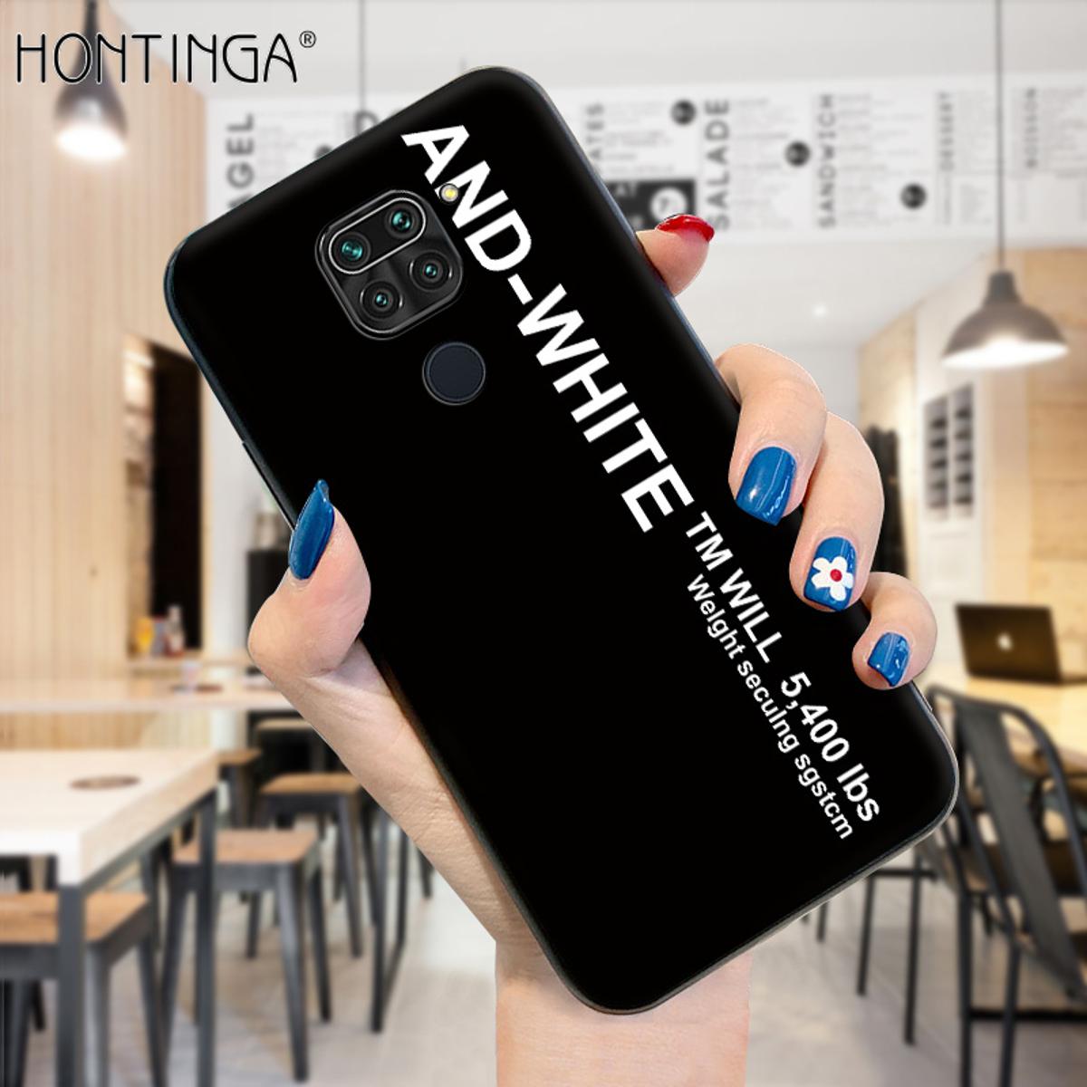 Hontinga for Redmi Note 9 Case Simple Generous Clean Color Girls Boys Cases Shockproof Soft Silicone TPU Phone Cover