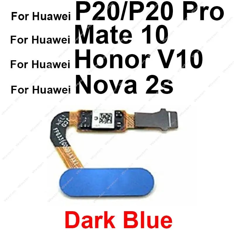 Home Button Fingerprint Sensor For Huawei P20 P20 Pro Mate 10 Nova 2S Return Key Touch Scanner Flex Cable For Honor View V10