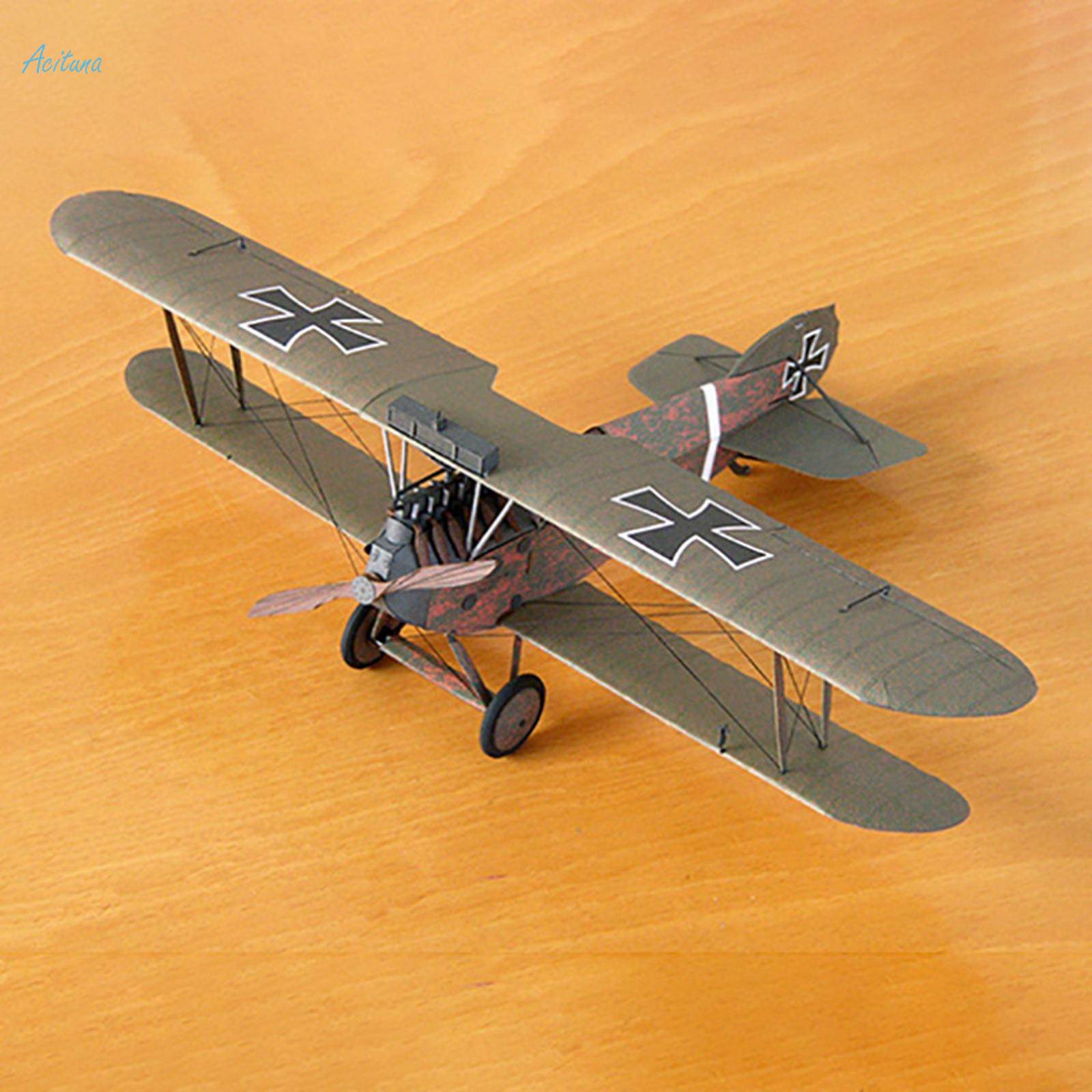 1:33 Diecast D II Fighter Model Paper Airplane Model Kits for Shelf Desktop