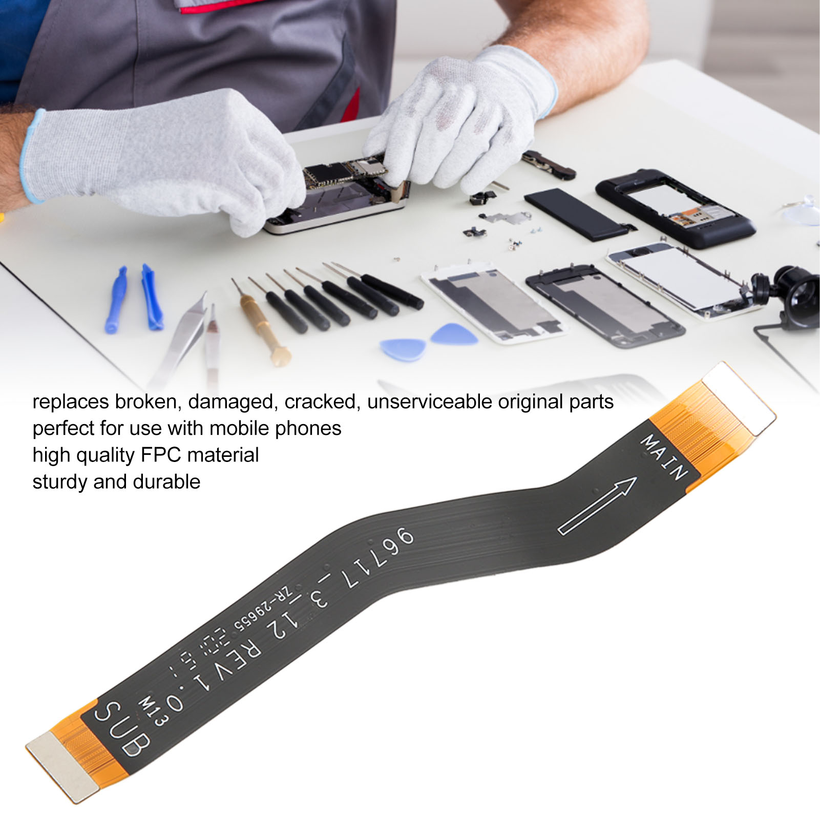 Connector Flex Cable, Display Connector Cable FPC Accurate Size for Maintenance. 