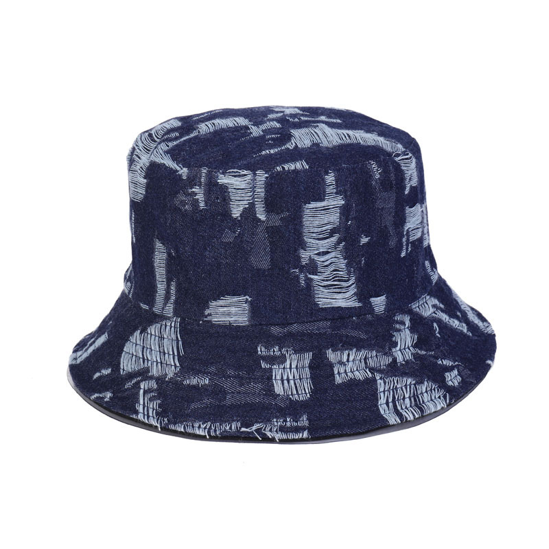 Foreign trade fisherman hat women's cotton breathable denim hat travel beach double-sided wear basin hat male hair