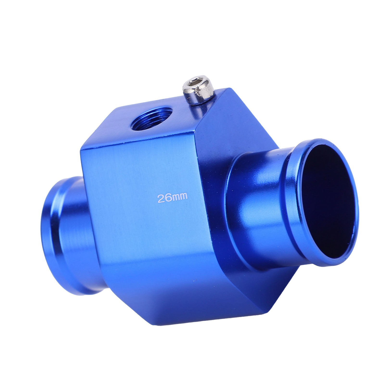 Water Temp Temperature Joint Pipe Sensor Gauge Radiator Hose Adapter 26mm Blue. 