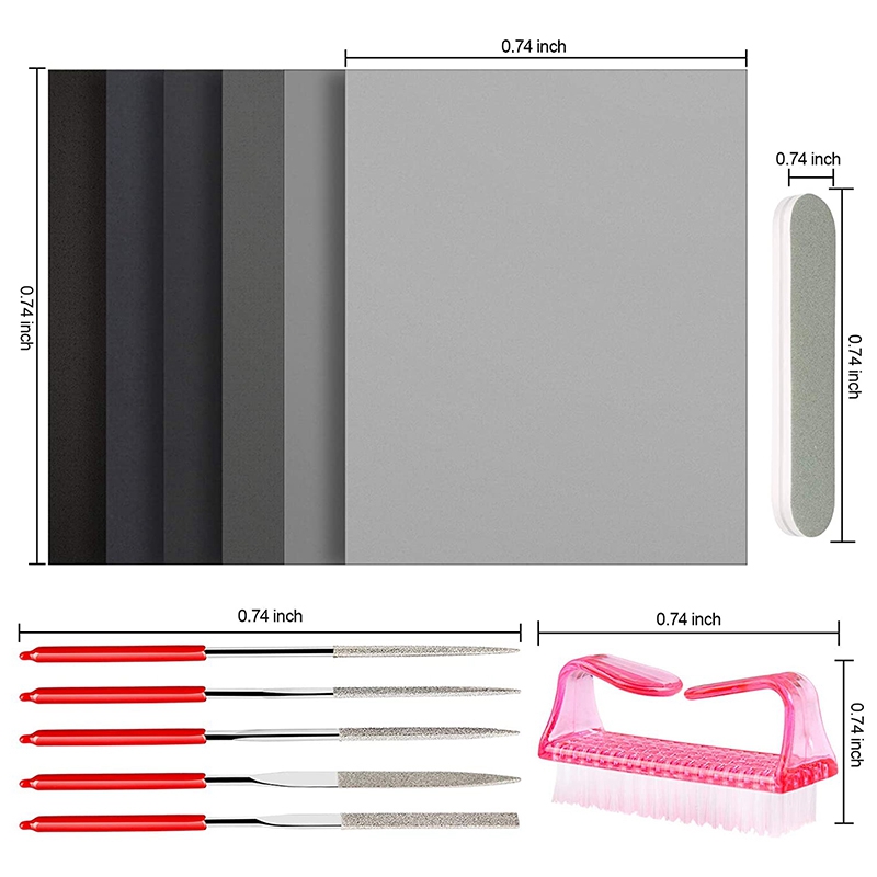 23 Pcs Resin Casting Tools Set, Epoxy Resin Polishing Kit, 12 Sand , 5 Polishing Blocks, 5 Shapes Files, 1 Brush. 