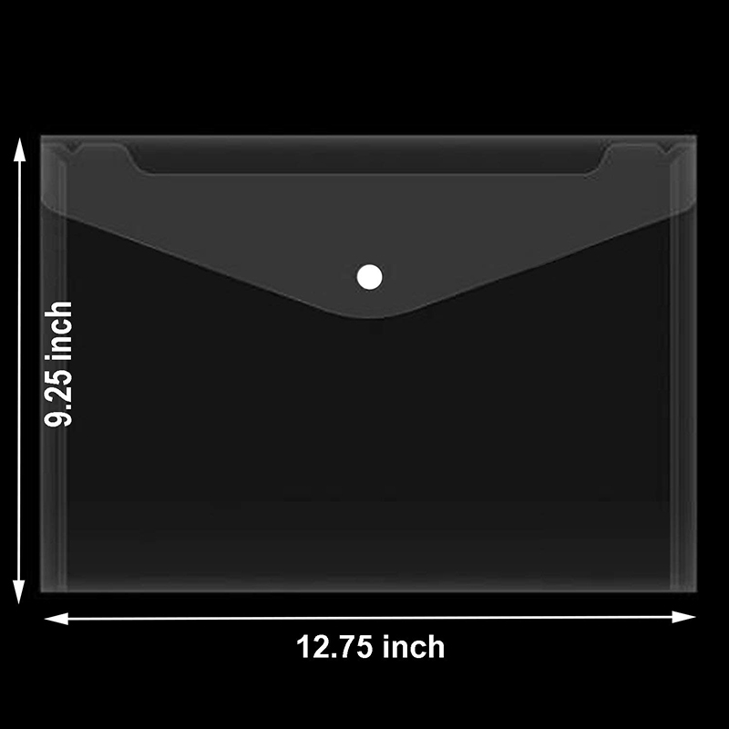 Poly Envelope Folder with Snap Button Closure, Premium Quality Clear Plastic Envelopes,30 Pcs Waterproof Transparent Project Envelope Folder, A4 Letter Size. 