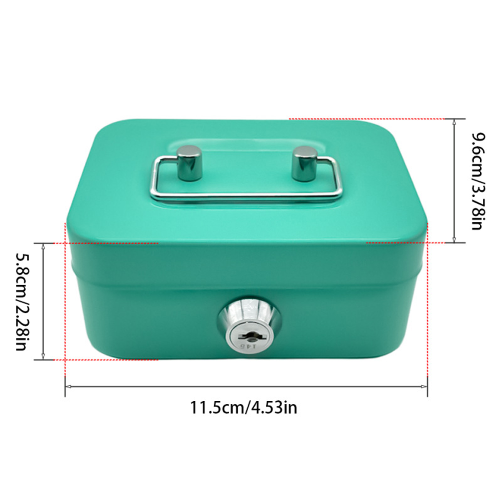 Cash Box with Lock Keepsake Metal Handle Money Box Portable Holder Storage Box Small Lockable Coin. 