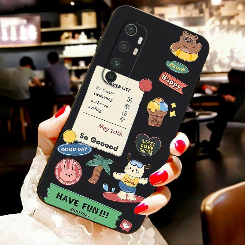 For Xiaomi Mi Note 10 Lite Back Cover Case Fashion Food List Soft Silicone Shockproof Camera Lens Protector Phone Cases