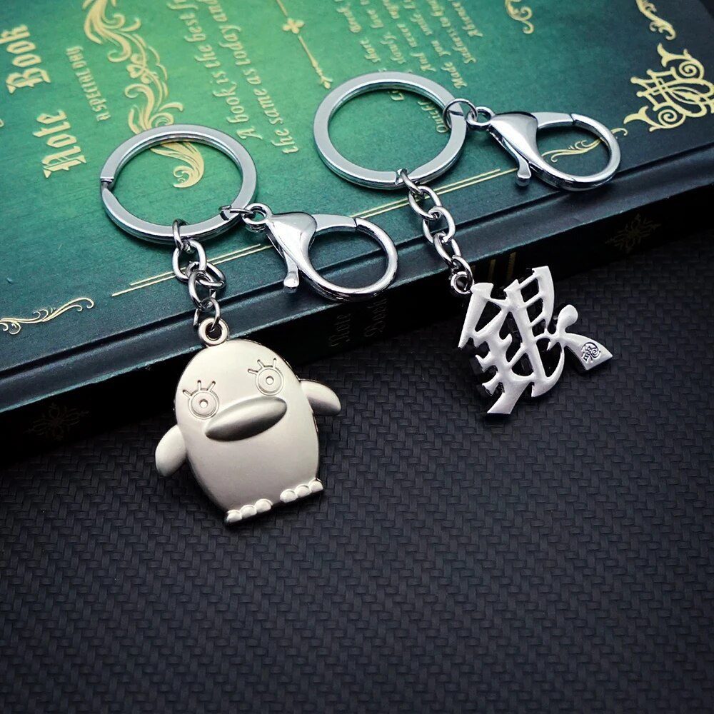 GINTAMA Keychain Elizabeth Key Chain Keyring Sakata Gintoki Keychains for Men Anime Accessories Car Key Ring Pendant llaveros. 
