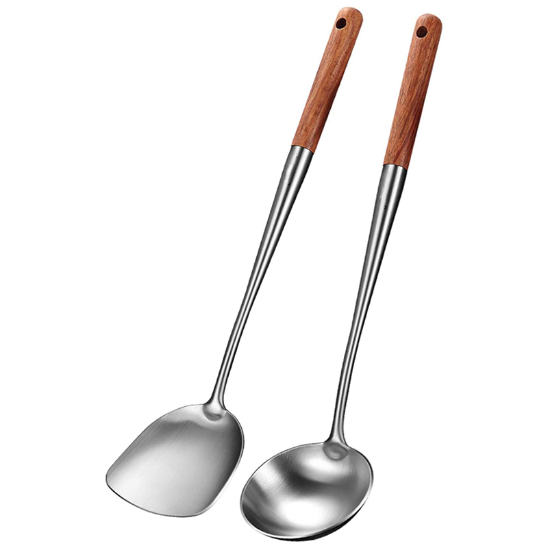 Wok Spatula and Ladle Tool Set, 17 Inches Spatula for Wok, Stainless Steel Wok Spatula Exquisite Product