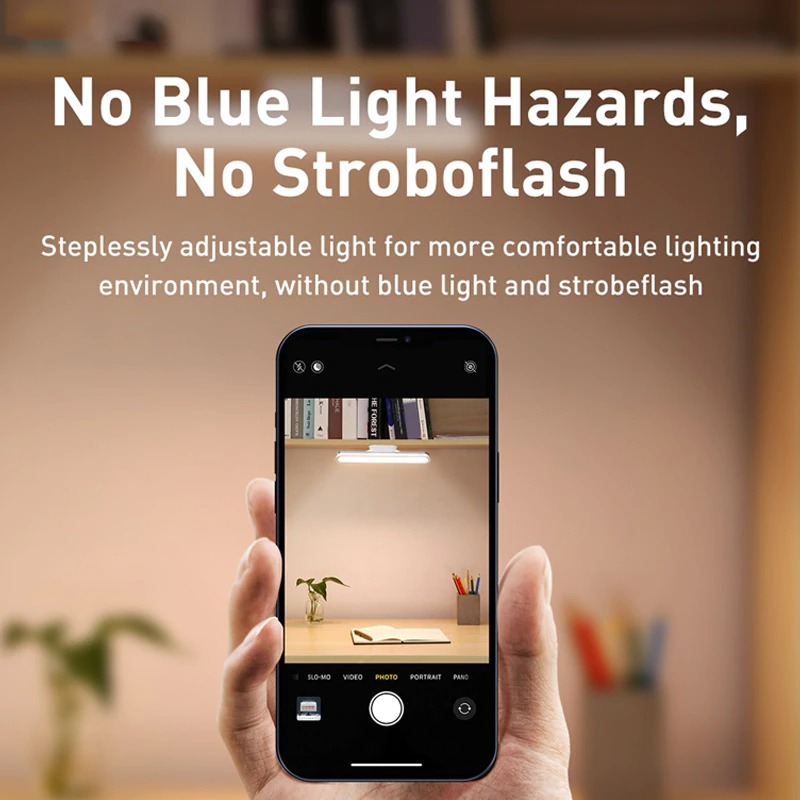 Baseus Magnetic Table Lamp Hanging Wireless Touch LED Desk Lamp Home Cabinet Study Reading Lamp Stepless Dimming USB Night Light. 