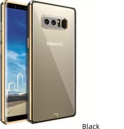 Samsung Galaxy Note 9 - Luxury Gold Line NEW SKIN Electroplating Transparent Back Cover Soft Chrome Shine TPU Mobile Phone Case. 