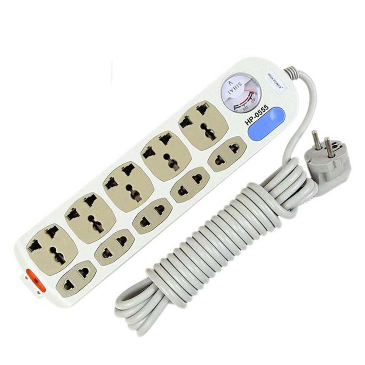 Multiplug 10-Port Socket HP-0555 - 5 Meter | Efficient Power Distribution with 16ft Reach for Ultimate Convenience. 